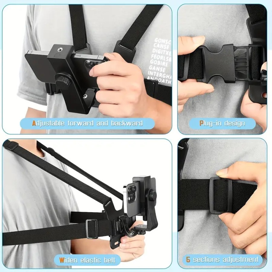 Universal Action Camera Phone Holder Chest Belt Strap Universal Action Camera Phone Holder Chest Belt Strap