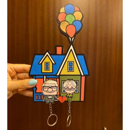 Up House Keychain Holder