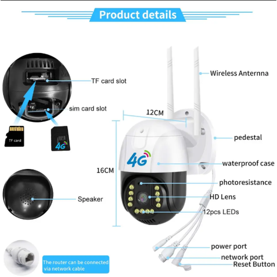 4G/WiFi Smart Net HD Camera IP66 Waterproof