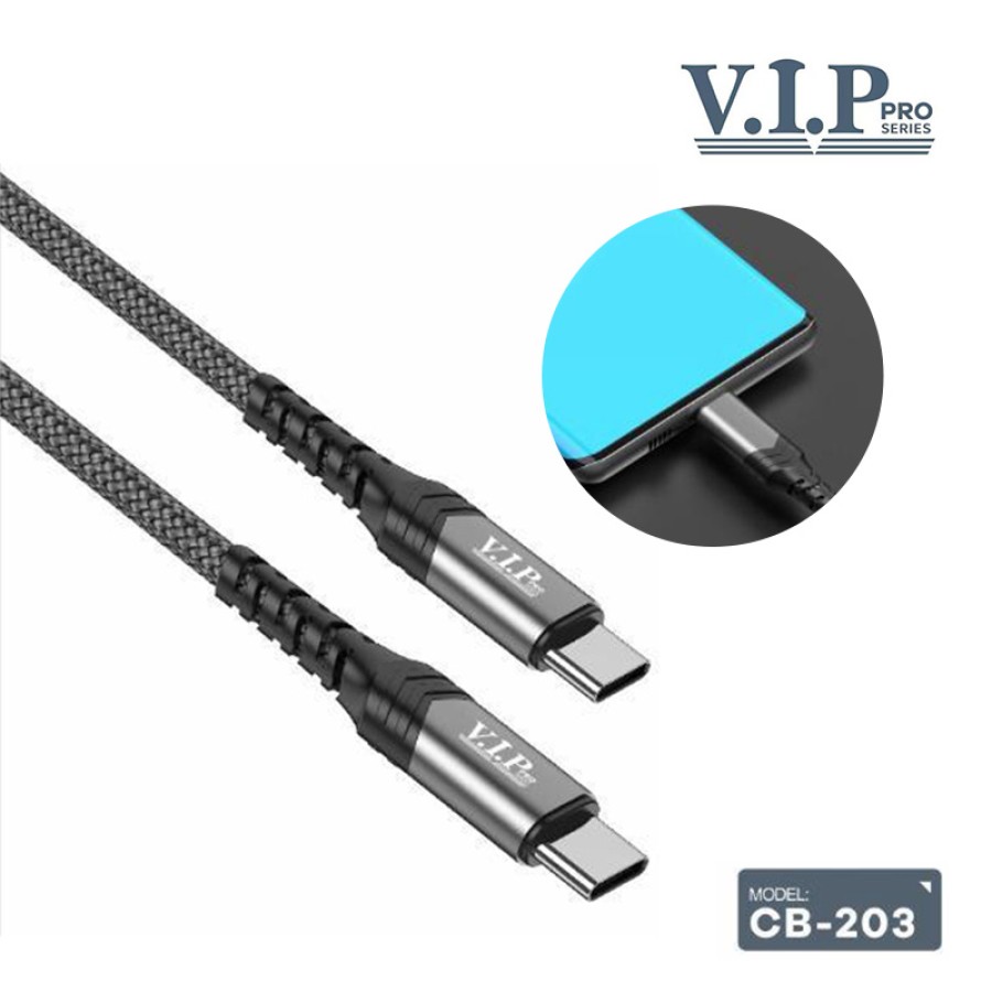 VIP CB-203 Pro Series Type-C to Type-C Cable 65W - 1.2M VIP CB-203 Pro Series Type-C to Type-C Cable 65W - 1.2M