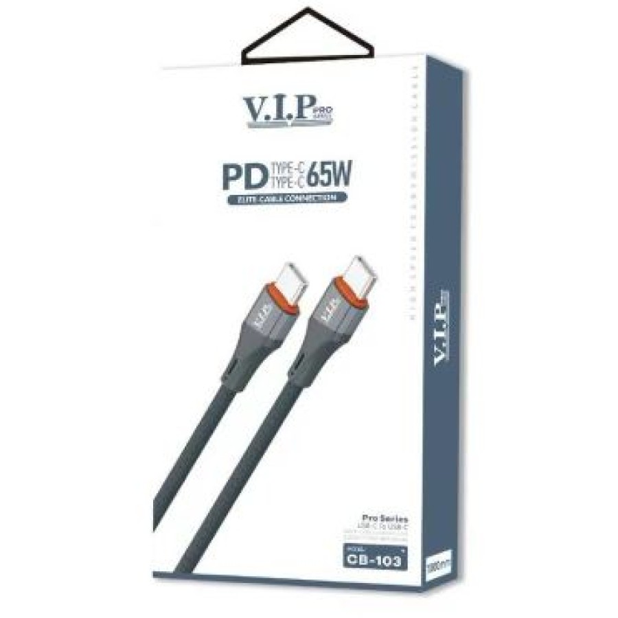 VIP CB-102 USB-A to Type C 2.4A Cable - 1m (Life Time Warranty)