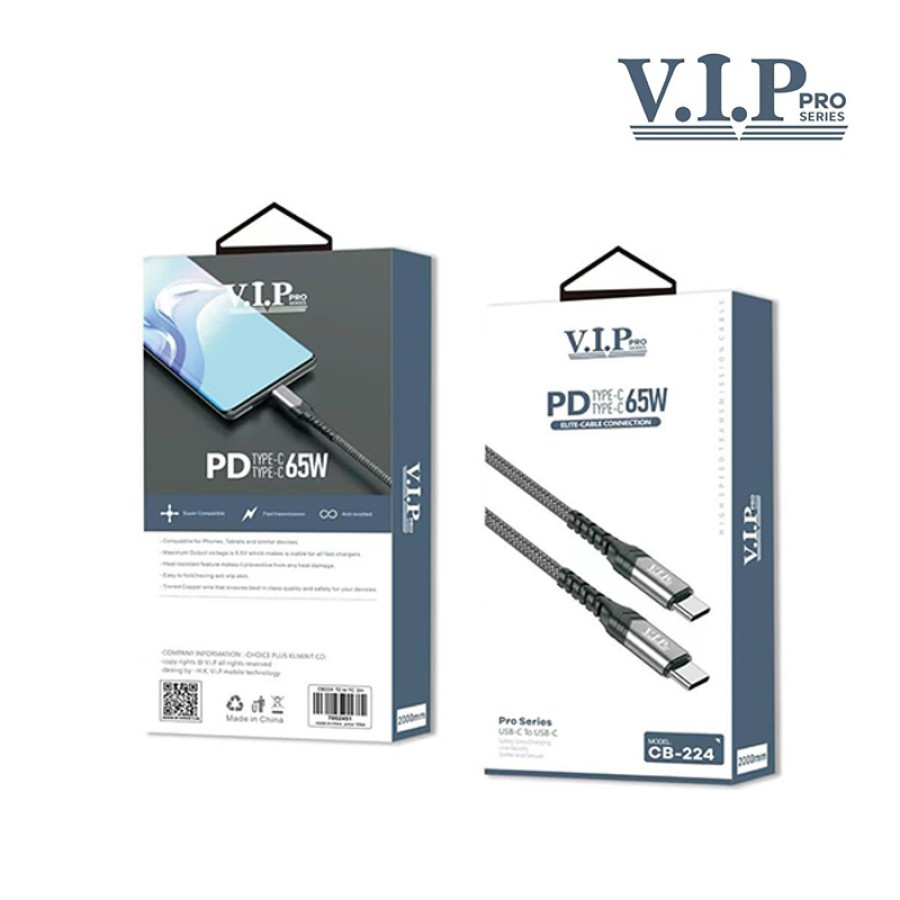 VIP CB-224 Pro Series Type-C to Type-C Cable - 1M VIP CB-224 Pro Series Type-C to Type-C Cable - 1M