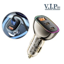 VIP CR-554  Pro Series 3 in1 Super Charging Car Adaptor 68W VIP CR-554  Pro Series 3 in1 Super Charging Car Adaptor 68W