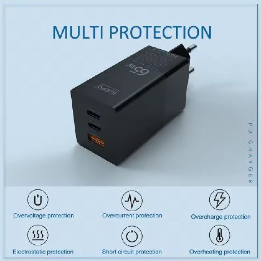 VIP CH-507 Pro Series 65W GaN USB Type C Charger for Laptop Fast Charging for iPhone