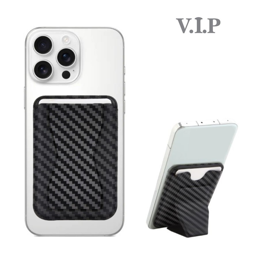 VIP MagSafe Wallet for iPhone Series, Strong Magnetic Phone Card Holder - Carbon Fibre