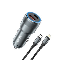 VIP Pro Series CR-552 Fast Car Charger With Usb-c To Lightning Cable Pd 48w VIP Pro Series CR-552 Fast Car Charger With Usb-c To Lightning Cable Pd 48w