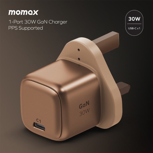 Momax 1-charge Gan 30w 1 Port Charger + 60w Usb-c To Usb-c Magnetic Cable 1m (VPD0153UKL2)