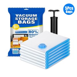 Clothes Storage Vacuum Bag with Pump - 5Pcs Clothes Storage Vacuum Bag with Pump - 5Pcs