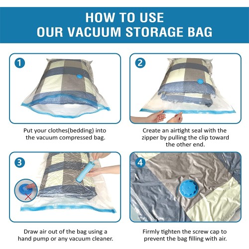 Vacuum Storage Bags for Clothes - 10 packs