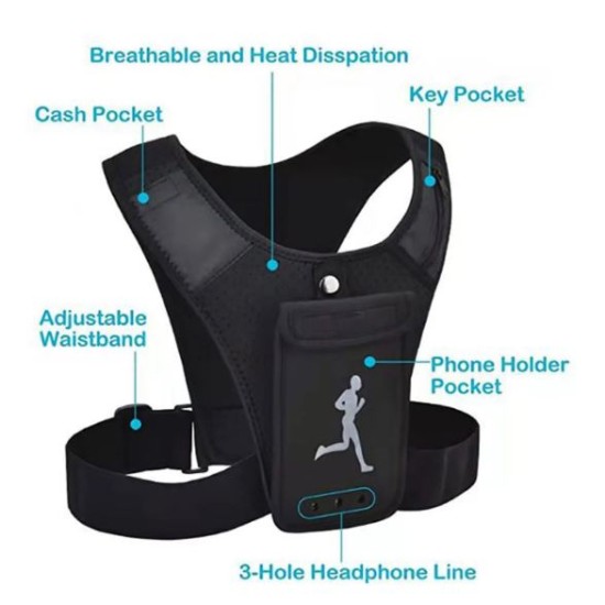 Lightweight Running Vest With Phone Holder