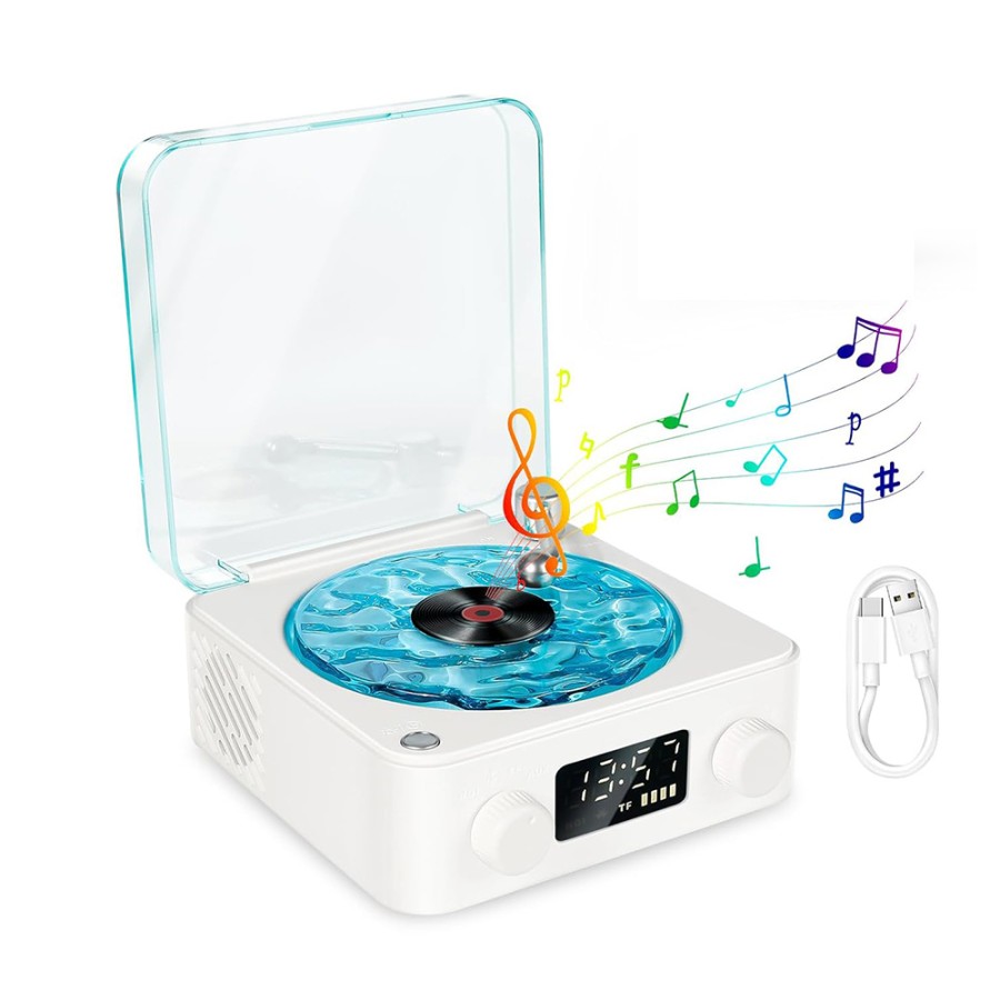 Wireless Wave Vinyl Record Player Bluetooth Speaker - Blue