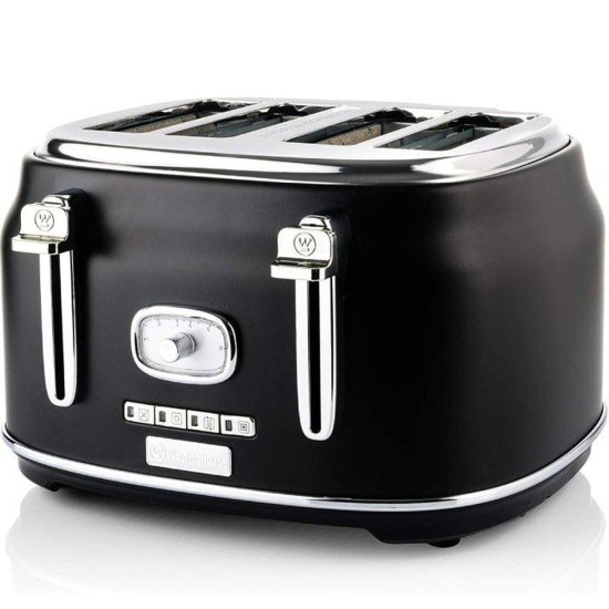 WestingHouse Retro Toaster, 1750W, 4 slices – Black