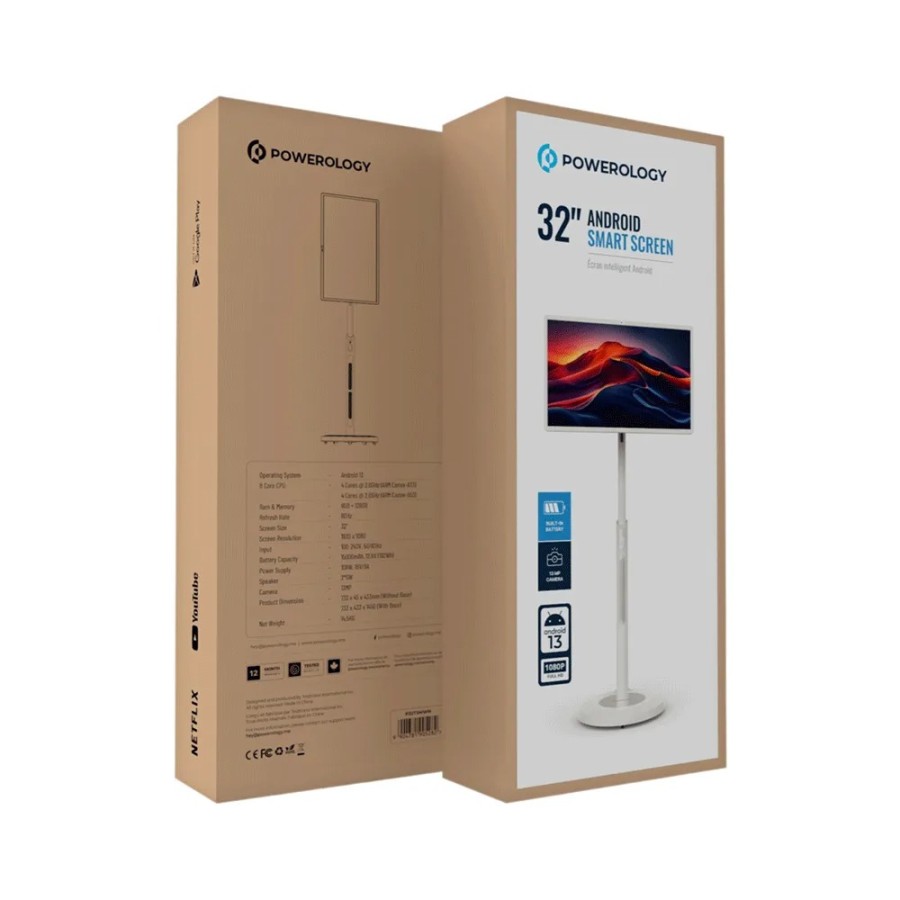 Powerology 32inch Android Smart Screen - White