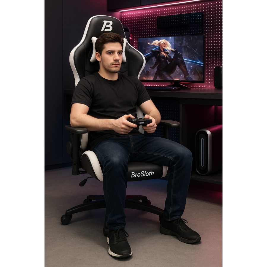 Brosloth Ergonomic Gaming Office Chair for Work from Home with Lumbar Support - Black Brosloth Ergonomic Gaming Office Chair for Work from Home with Lumbar Support - Black