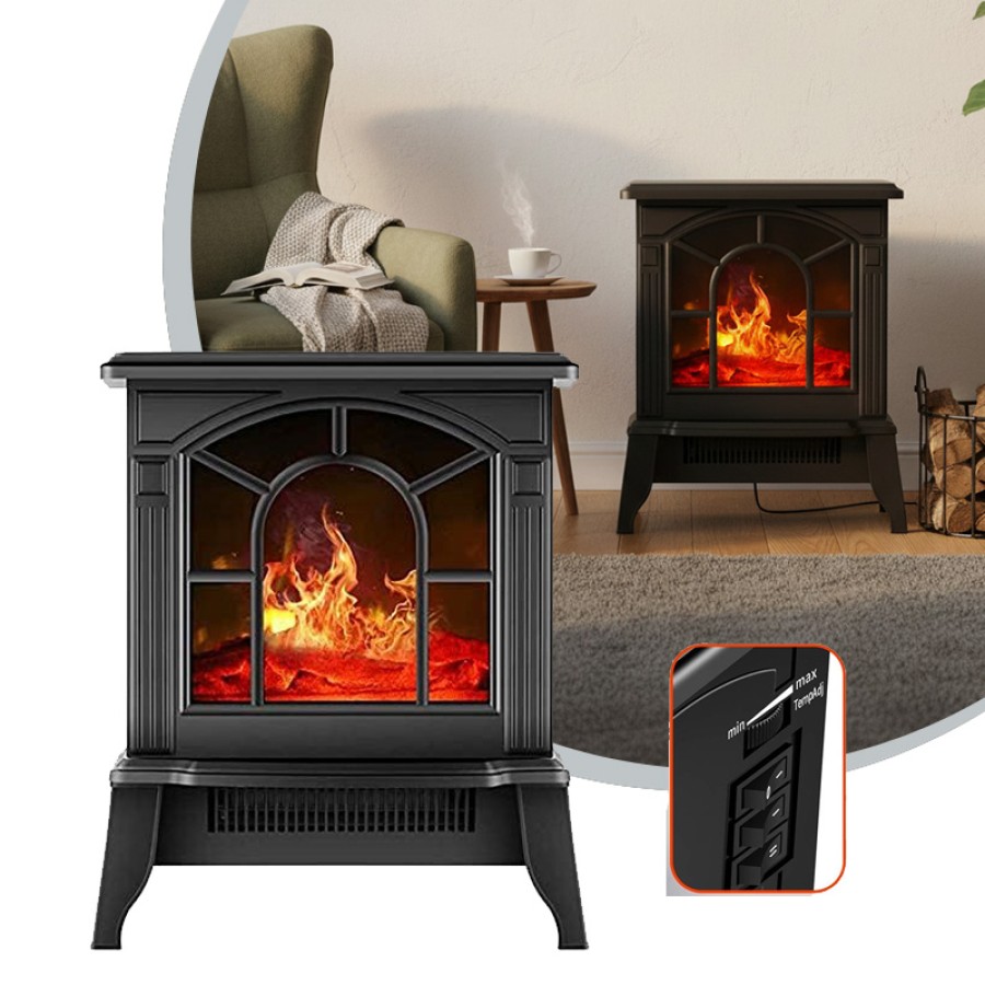 Floor Standing Electric Fireplace Heater 1850W