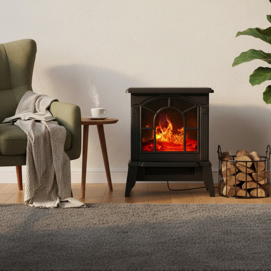 Floor Standing Electric Fireplace Heater 1850W