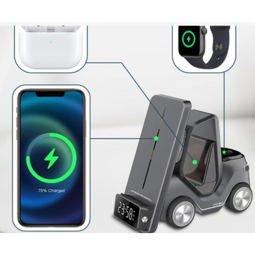 T20 5 in 1 wireless charging station with clock and alarm 15W