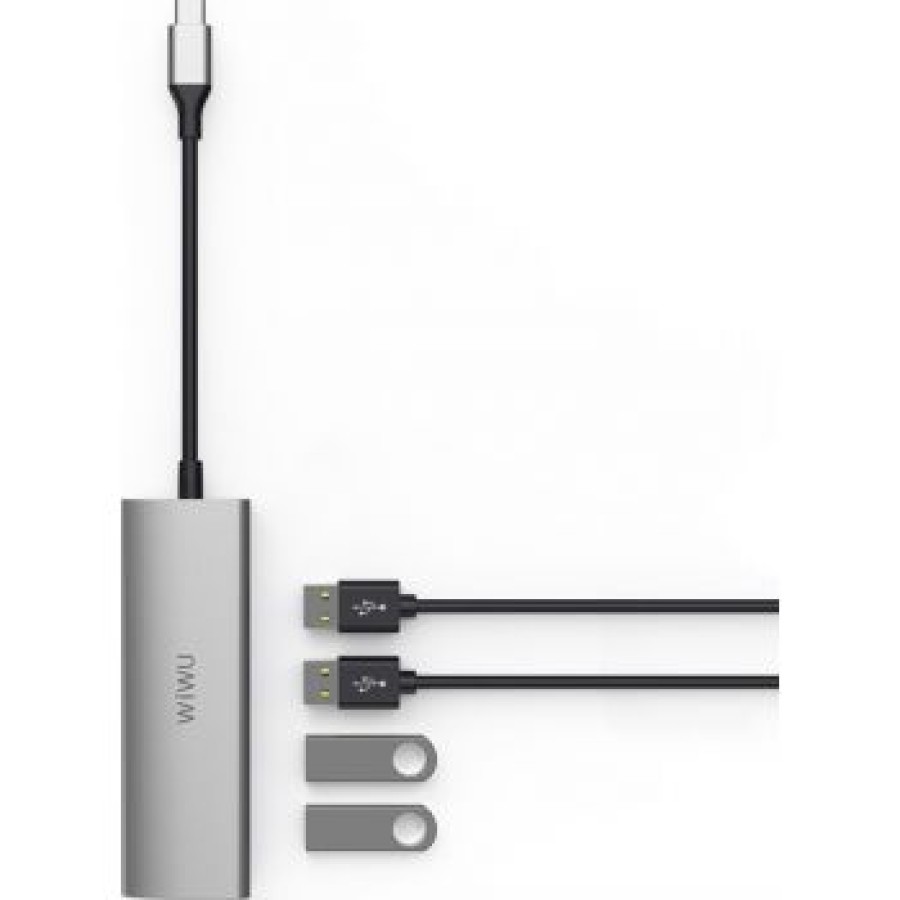 Wiwu Alpha 4 IN 1 USB-C Hub A440 - Gray