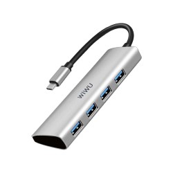 Wiwu Alpha 4 IN 1 USB-C Hub A440 - Gray Wiwu Alpha 4 IN 1 USB-C Hub A440 - Gray