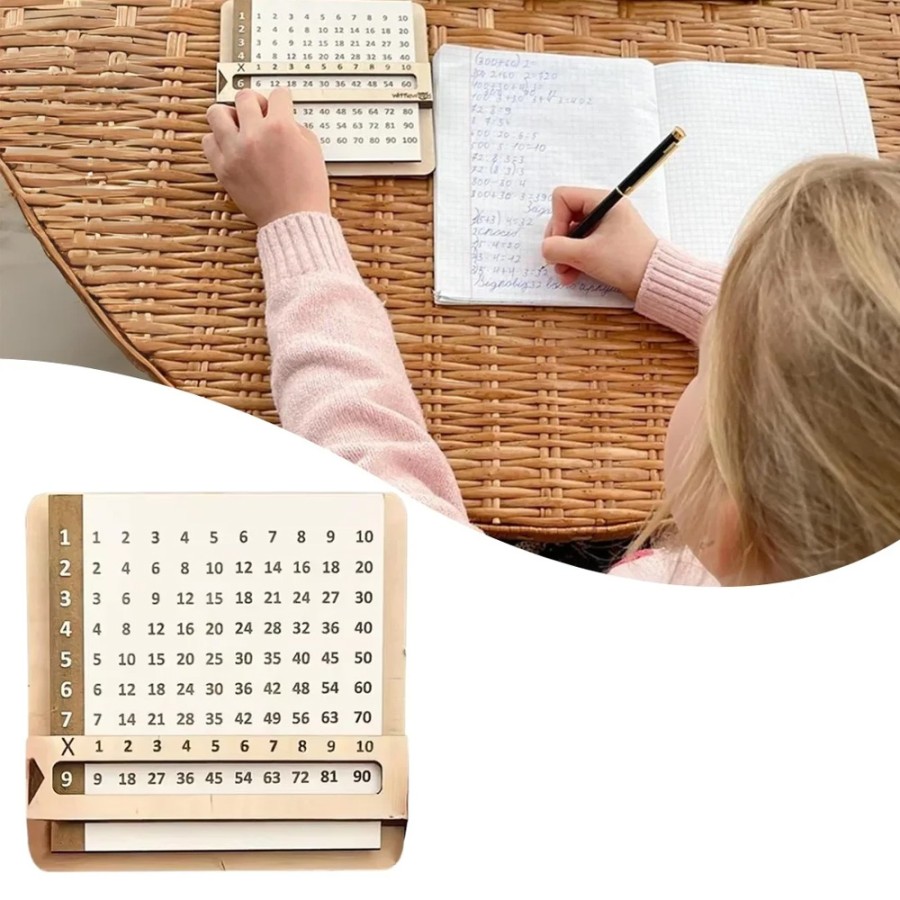 Wooden Multiplication Calculator Table