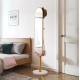 Wooden Floor Mirror and Hanger with Swivel Base