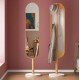 Wooden Floor Mirror and Hanger with Swivel Base