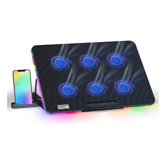 X8 Laptop Cooling Pad with 6 Quiet LED Fans, RGB Light Laptop Cooler