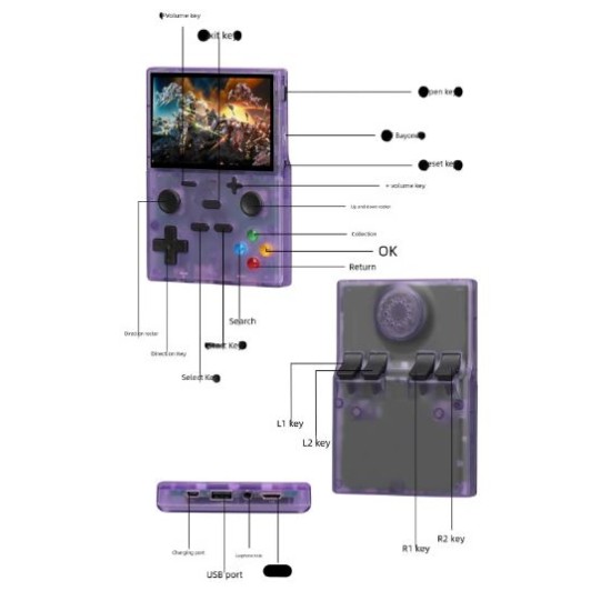  XGB35 Handheld Video Game Console Built-in 2000 Games