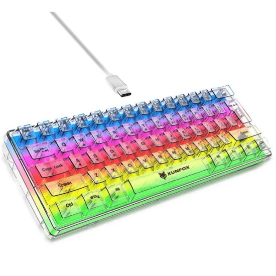XUNFOX Transparent RGB Keyboard Mouse Set