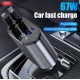 XO CC62 Smart 4-in-1 Retractable Car Charger - Compact & Multi-Device Compatible