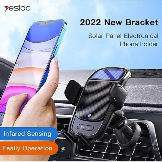 Yesido C164Solar Panel Phone Charging & Phone Car Holder With Touch Induction