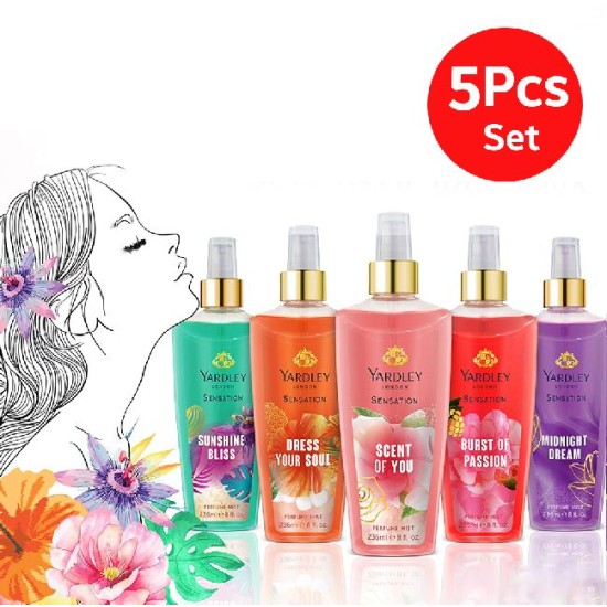 YARDLEY SPRAY MIST DRESS YOUR SOUL 236 ML (5PCS Set)