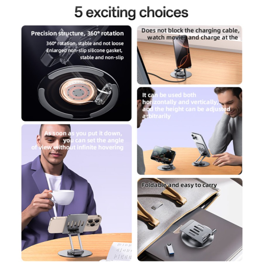 Yesido 360° Rotating Aluminum Mobile Phone Holder (C299)