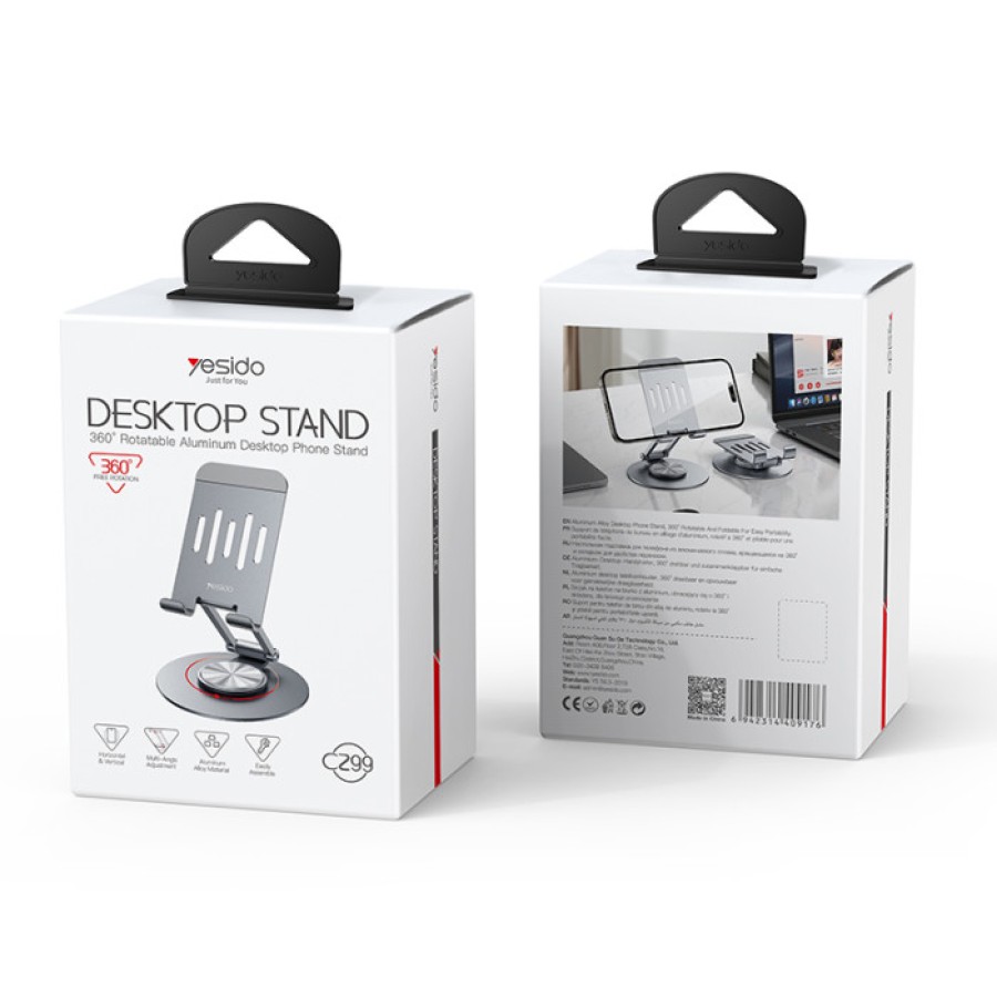 Yesido 360° Rotating Aluminum Mobile Phone Holder (C299)