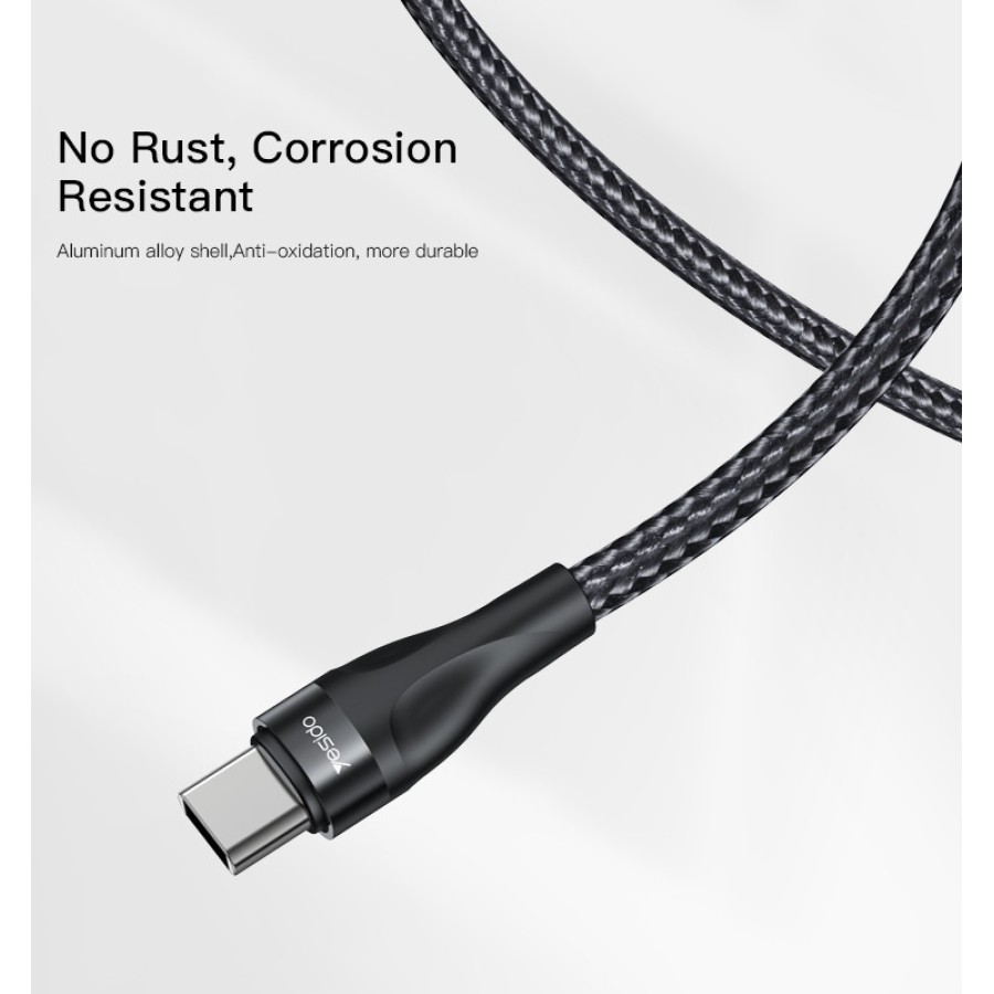 Yesido CA83 PD 45W USB-C To USB-C Braided Charging Data Cable (30CM)