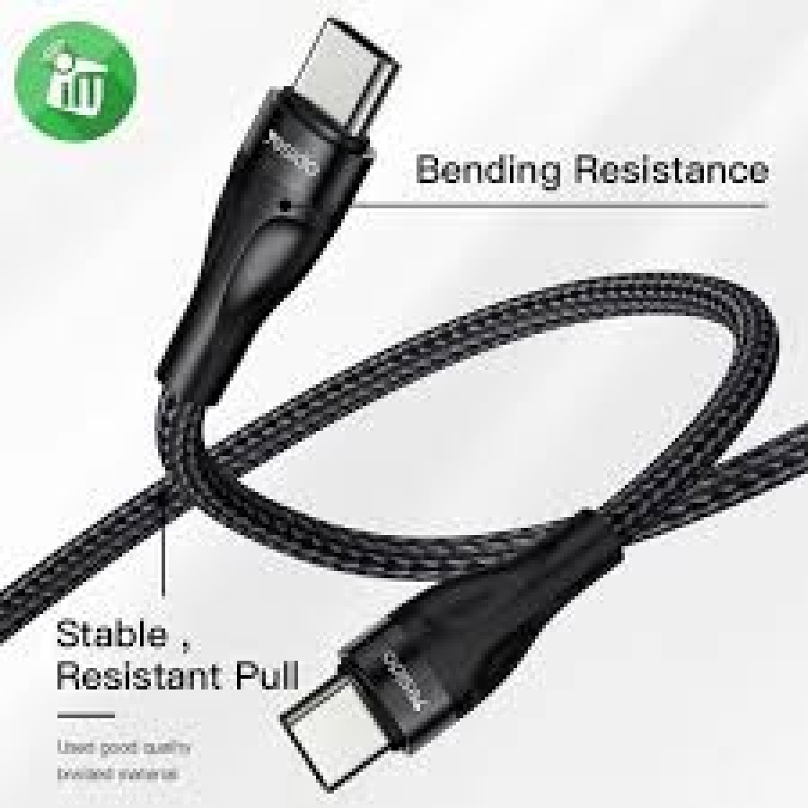 Yesido CA83 PD 45W USB-C To USB-C Braided Charging Data Cable (30CM)