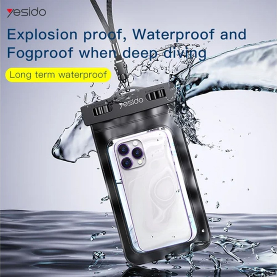 Yesido WB50 Universal WaterProof Case for - Black Yesido WB50 Universal WaterProof Case for - Black