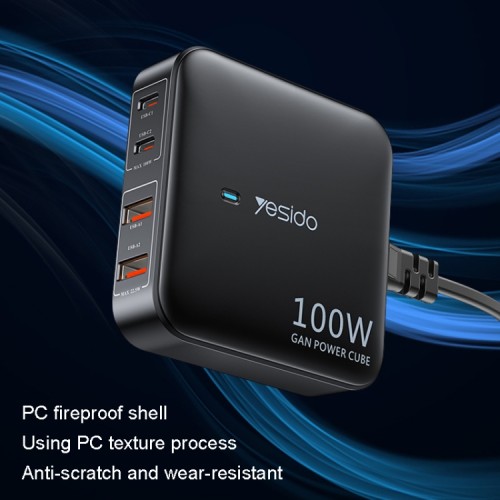 YESIDO YC41 100W GaN Desktop Charger Multi-Port Wall Charger