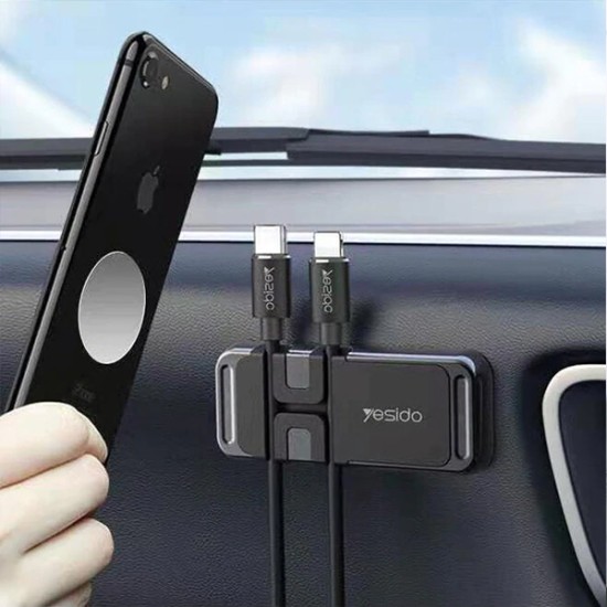 Yesido C113 Zinc Alloy Car Magsafe Magnetic Phone Holder with Cable Clip