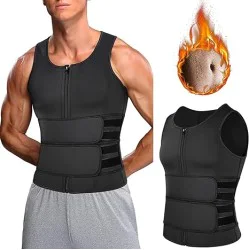Seamless Men Body Shaper Vest Waist Trainer Double Belt Sweat Corset Top  Fitness Burn Abdomen Slimming Shapewear Correct Posture skD