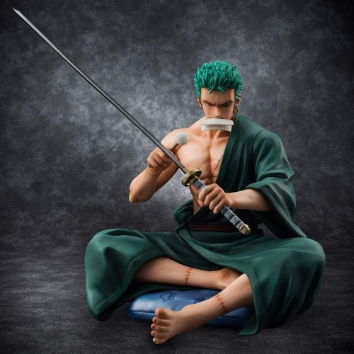 One Piece Anime Figure Roronoa Zoro 13cm Sitting PVC Action Figure