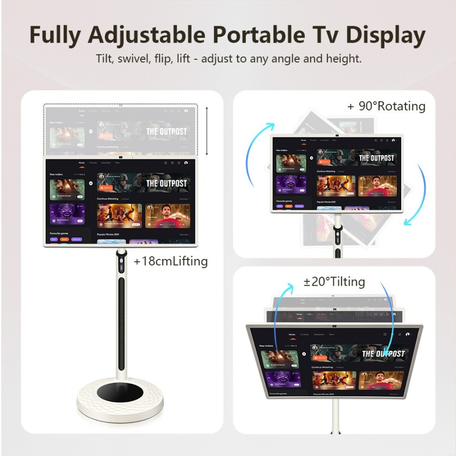 Portable 32" Smart Touchscreen TV with remote | Android 15 | 8GB+128GB