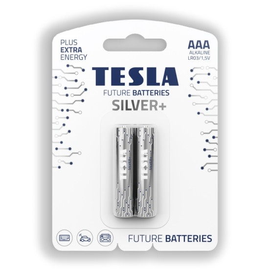 Tesla Batteries AAA SILVER+ 2 Pieces