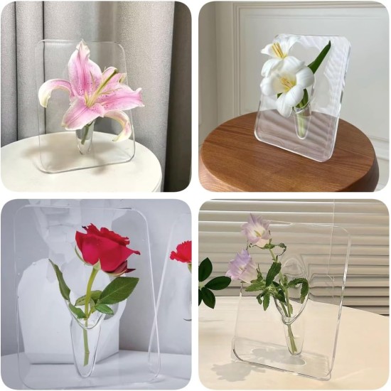 Modern Acrylic Flower Vase For Office Desk Home Decor