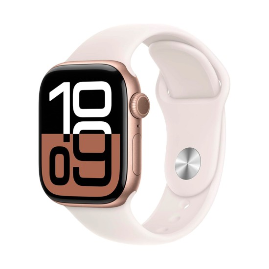 Apple Watch Series 10 GPS 42mm Rose Gold Aluminium Case with Light Blush Sport Band - S/M