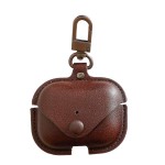 Apple AirPods Pro Protective Leather Keychain Case - Brown