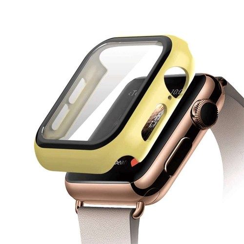 Apple Watch Tempered Glass + Case - Yellow (38to44mm)