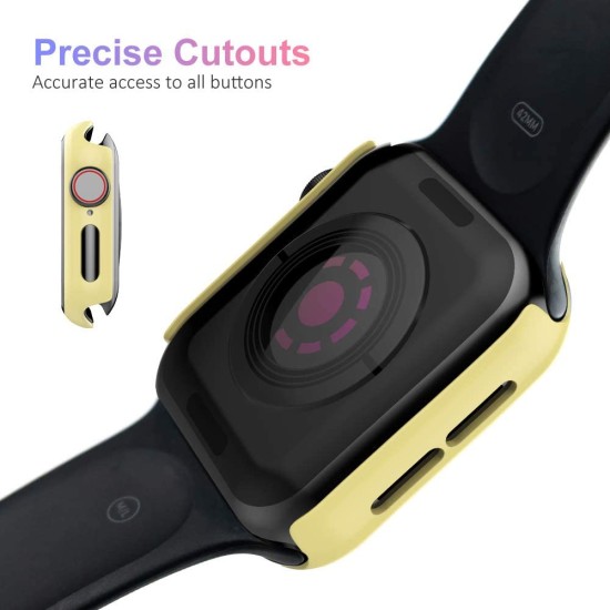 Apple Watch Tempered Glass + Case - Yellow (38to44mm)