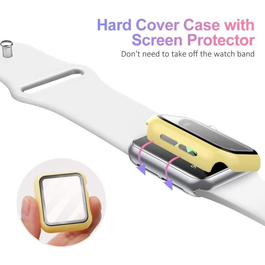 Apple Watch Tempered Glass + Case - Yellow (38to44mm)