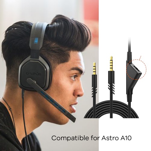 AUX 3.5mm Audio Extension Cable with Mic for Astro A10 A40 Gaming Headset